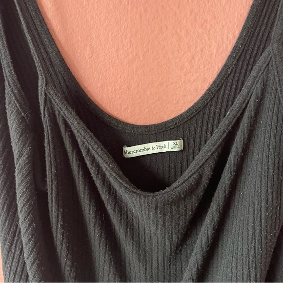 Abercrombie and Fitch Knit Midi Black Dress with Side Slits - Picture 4 of 8
